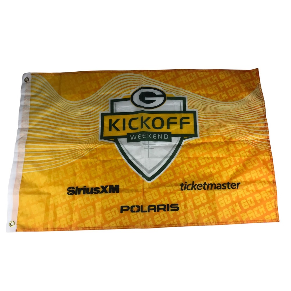Green Bay Packers Flag Banner Kickoff Weekend SiriusXM Ticketmaster Polaris